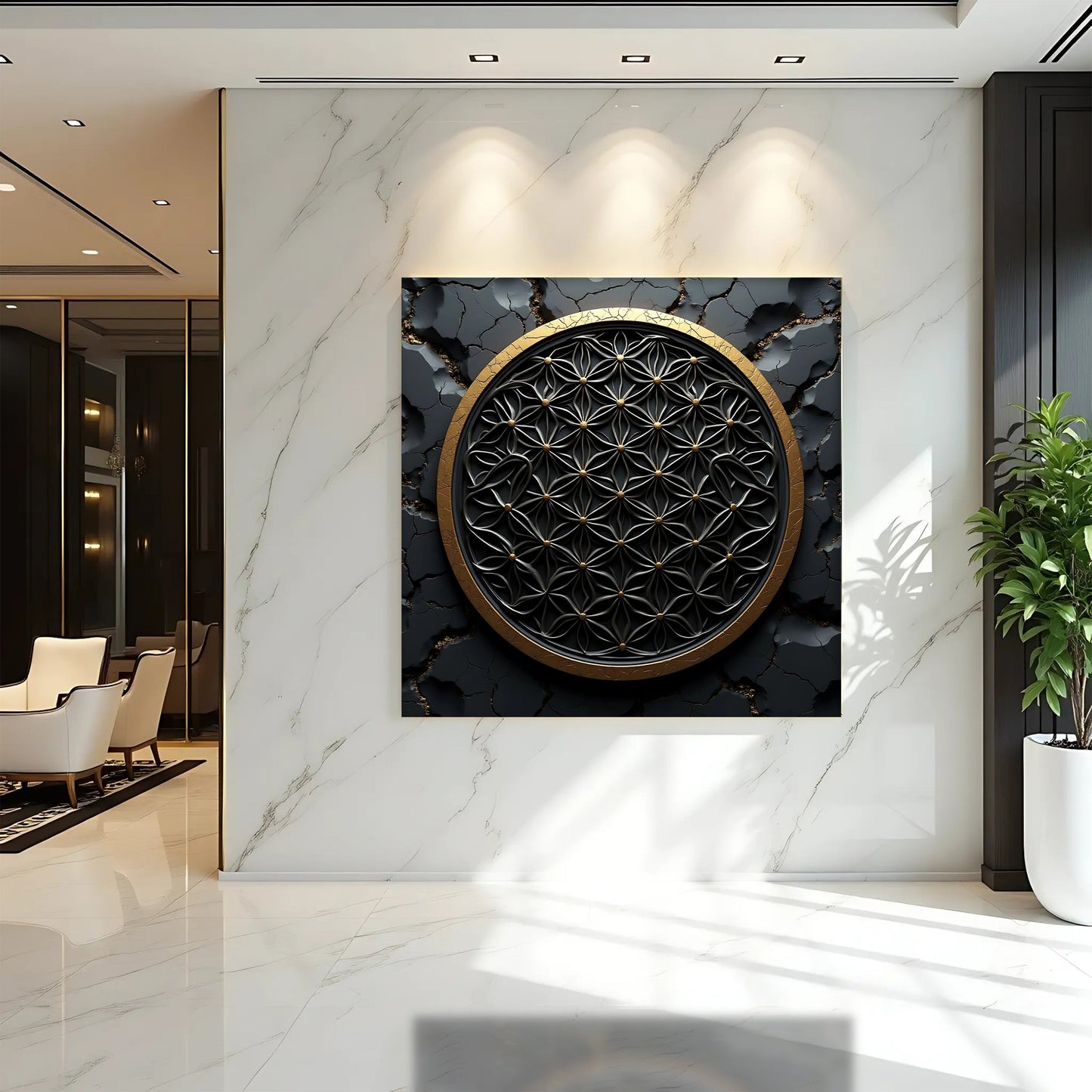 Flower of Life 3D Canvas Wall Art