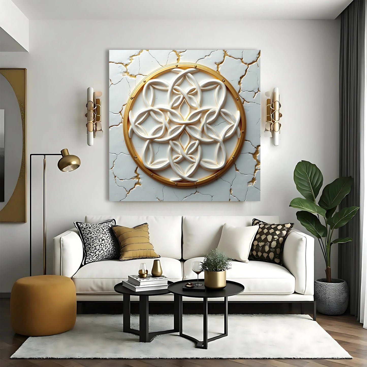 Flower of Life 3D Canvas Wall Art - Style B