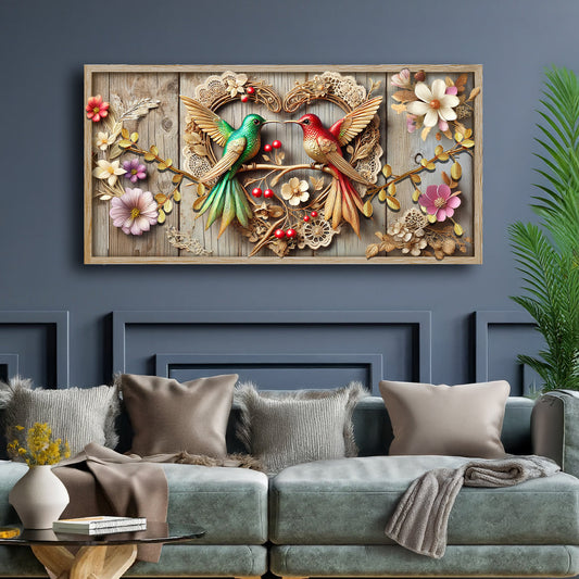3D Hummingbirds Canvas Wall Art VII
