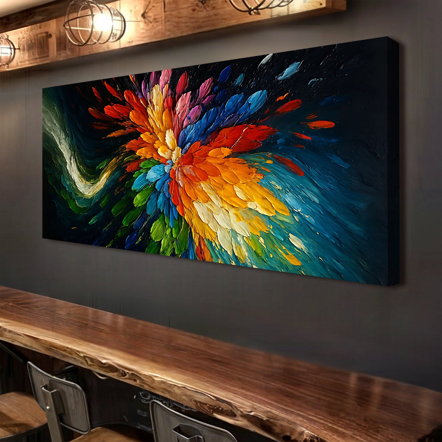 Cosmic Burst Abstract Canvas Wall Art