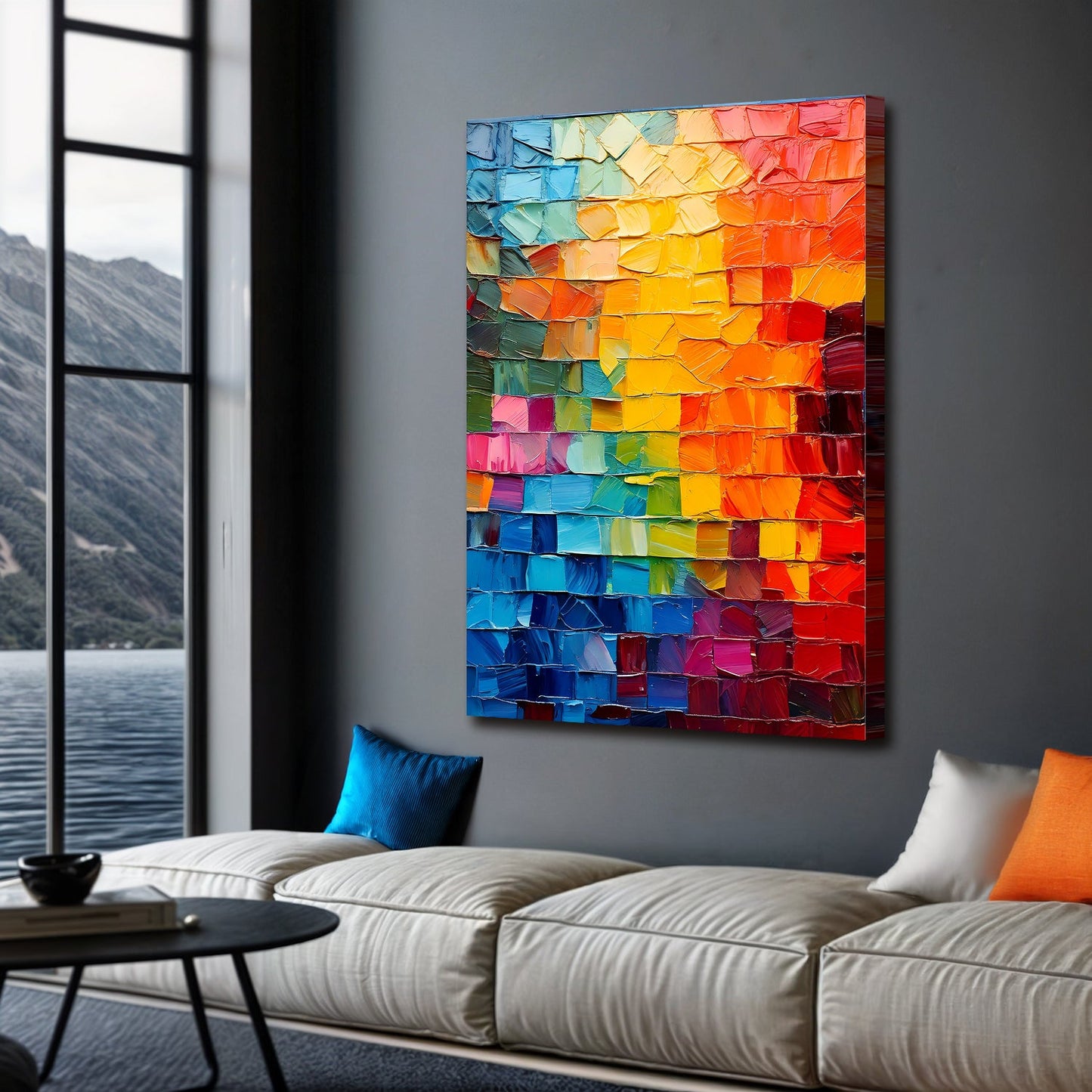 Spectrum Mosaic Abstract Canvas Wall Art