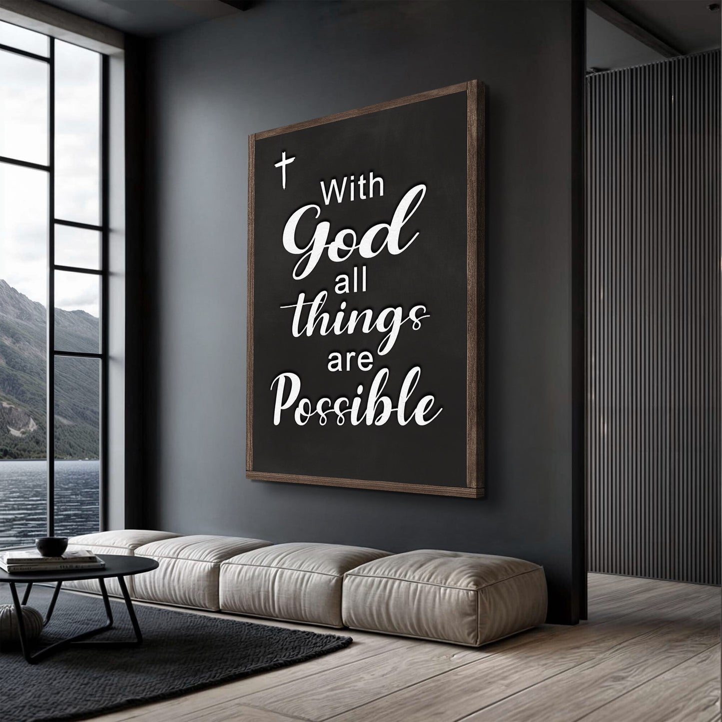With God All Things Are Possible Scripture Canvas