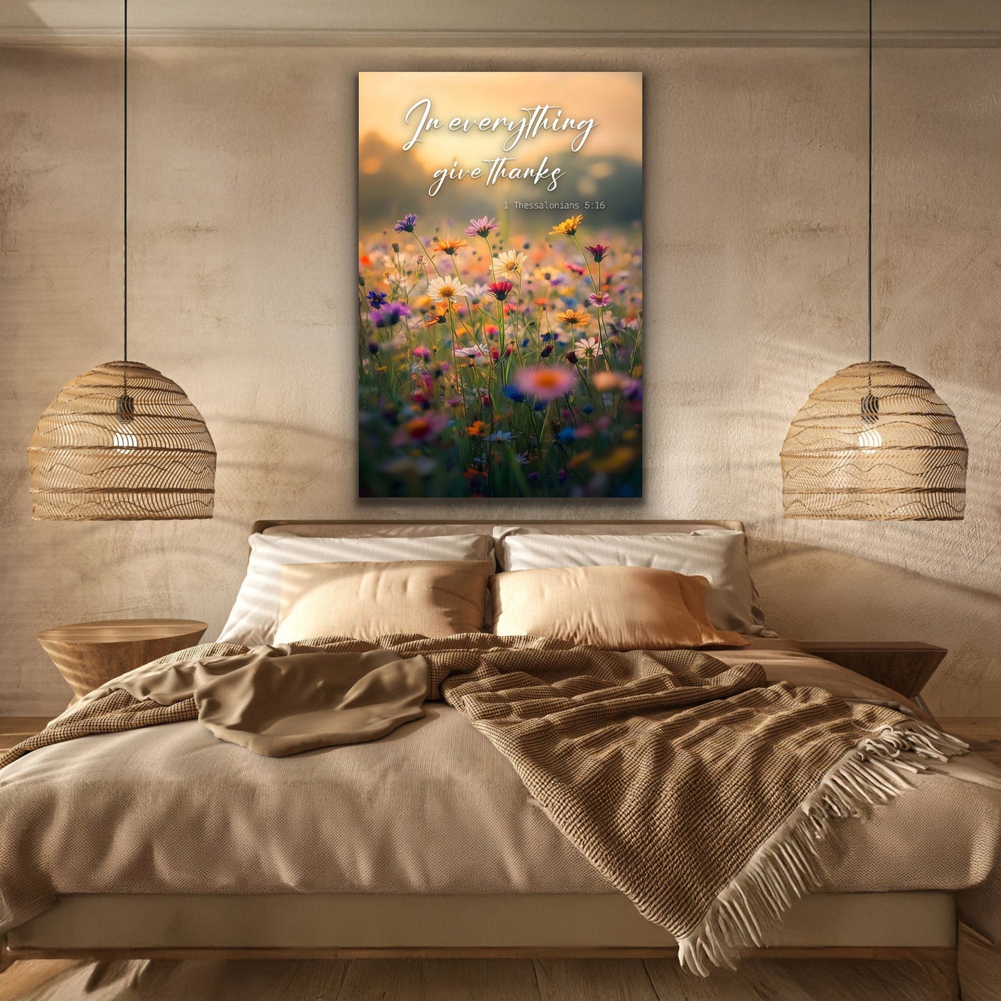 In Everything Give Thanks Faith Canvas Wall Art