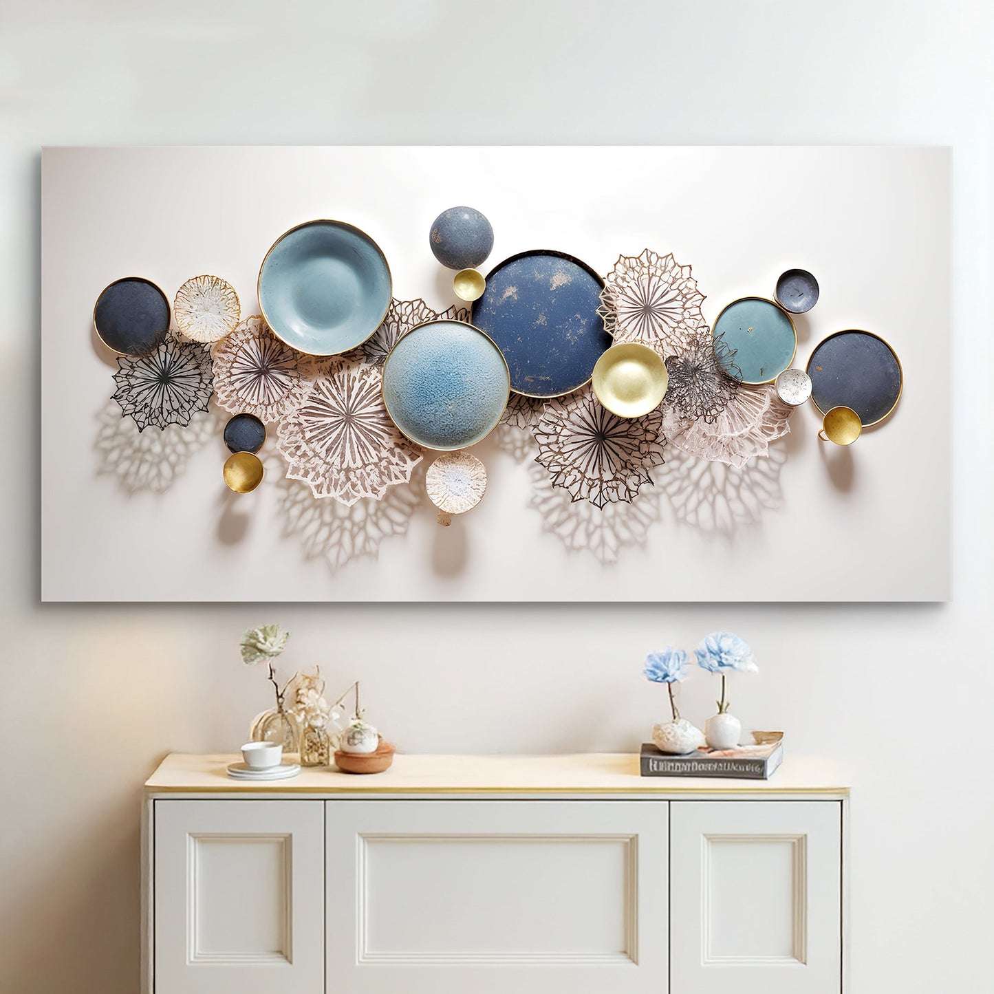 Lotus Leaf Abstract Canvas Wall Art