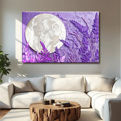 3D Lavender Moon Canvas Wall Art