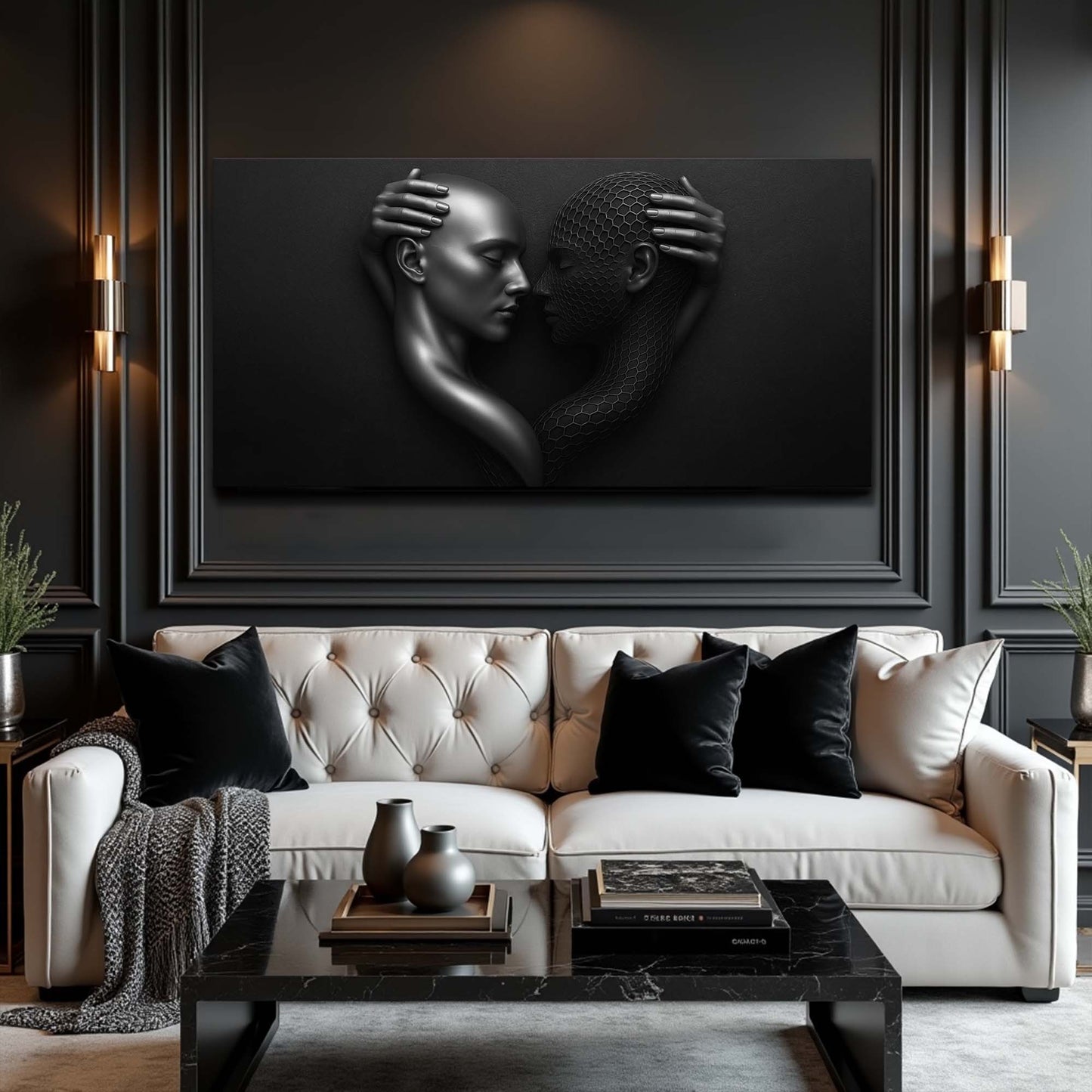 Eternal Love Figure Abstract Canvas Wall Art