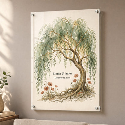 Personalized Willow Anniversary Acrylic Print