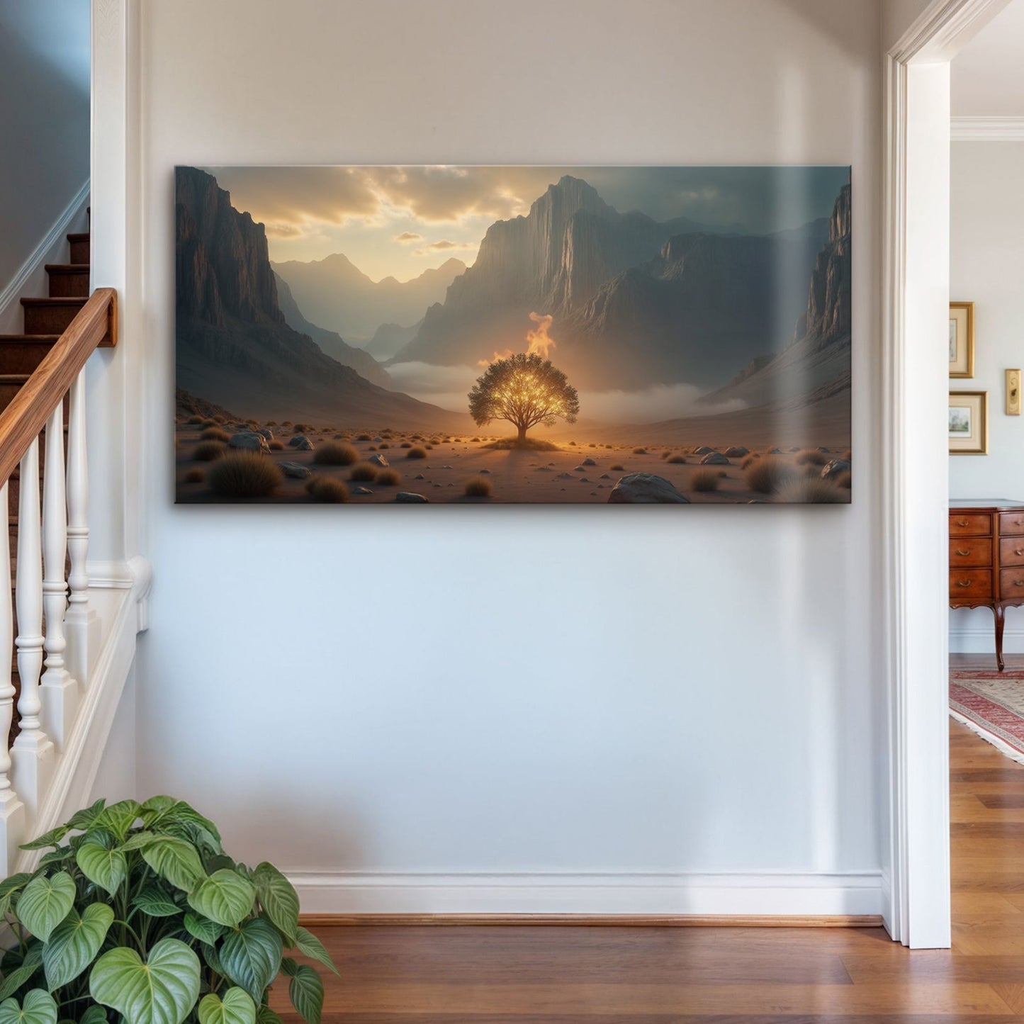 Burning Bush Canvas Wall Art Biblical Faith Decor