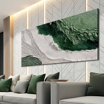 Green Rivers Abstract Canvas Wall Art III