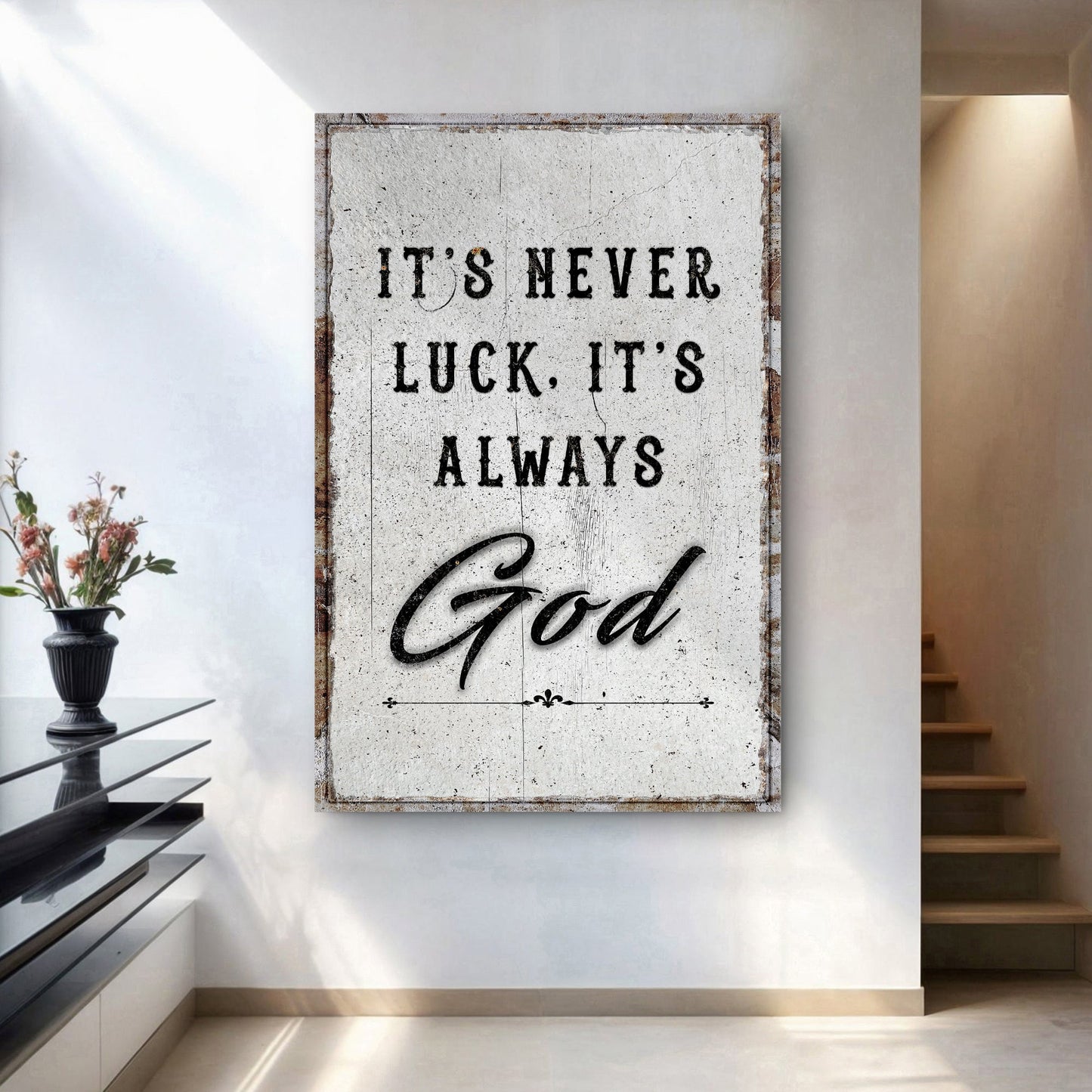 It's Never Luck It's Always God Faith Canvas Wall Art