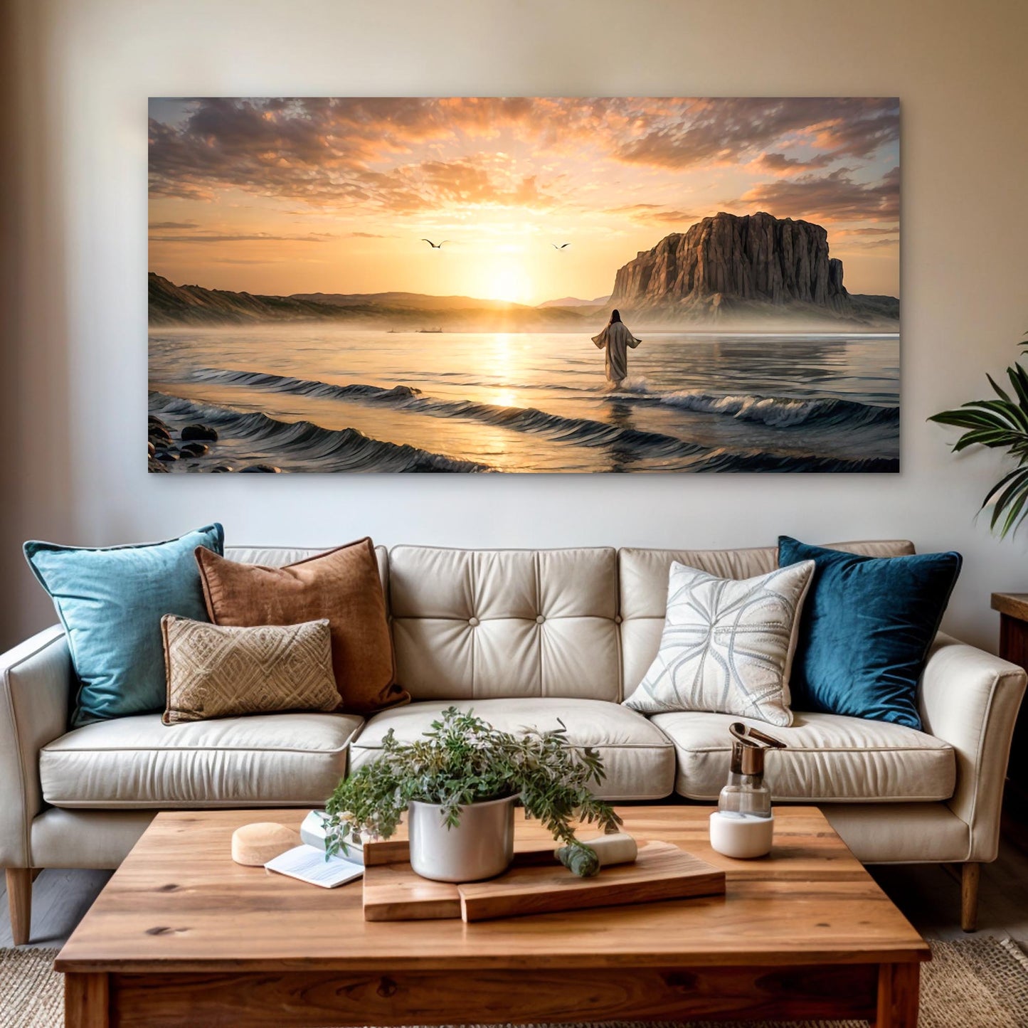 Walking on Water Faith Canvas Wall Art III