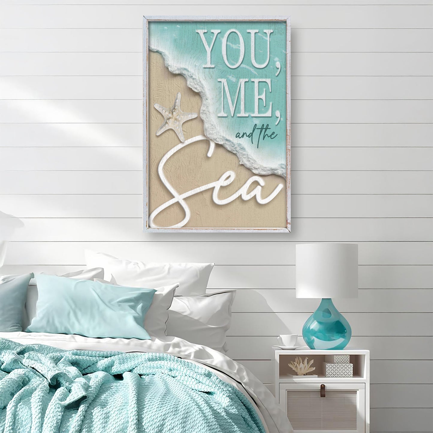 You Me and the Sea Shore Canvas Wall Art