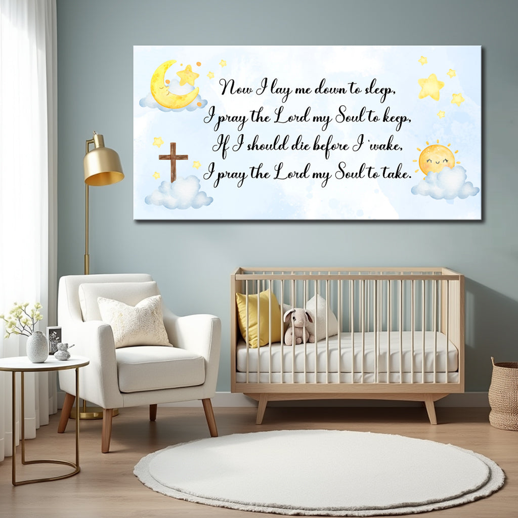 I Lay Me Down To Sleep Prayer Canvas Sign