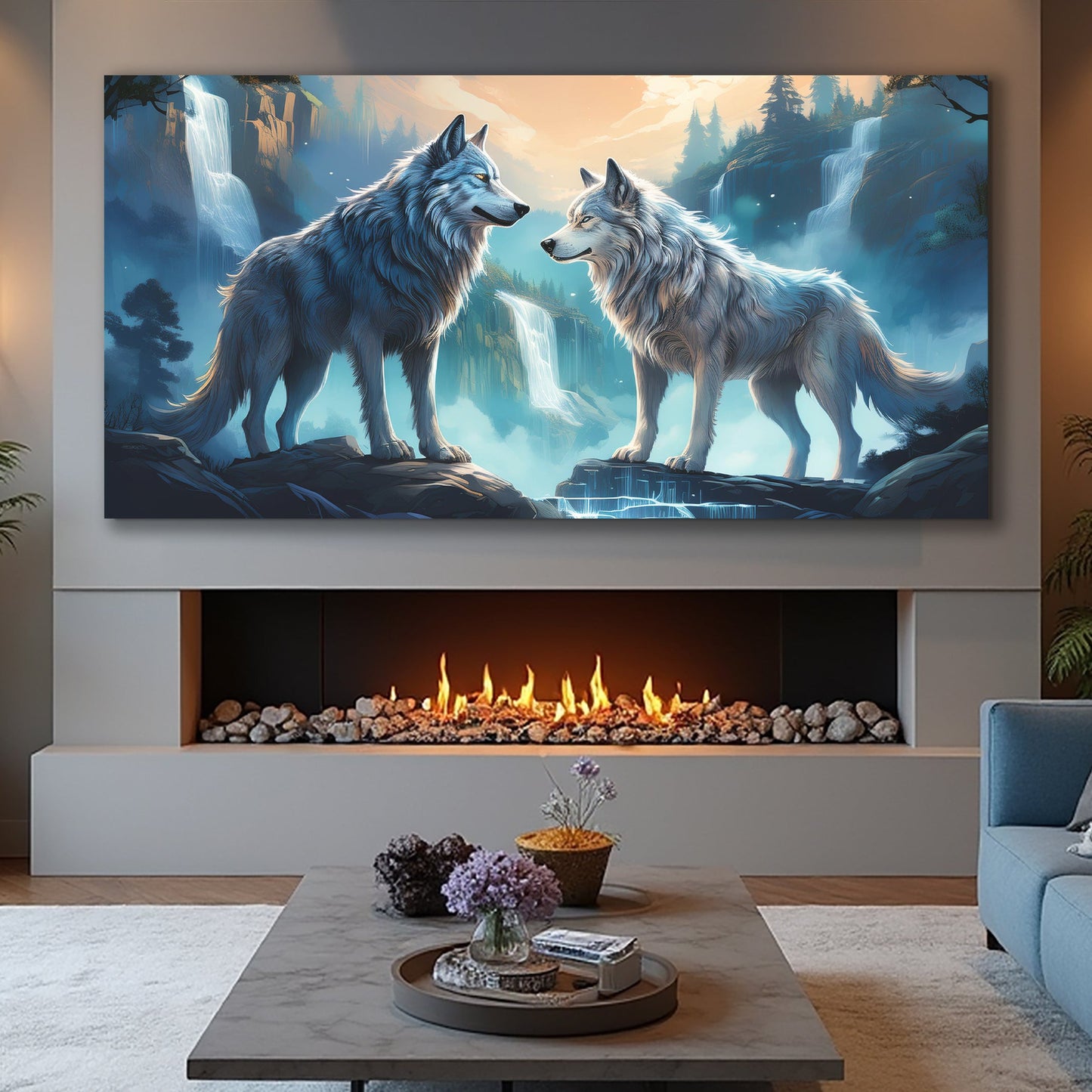 3D Wolves Wall Art Large