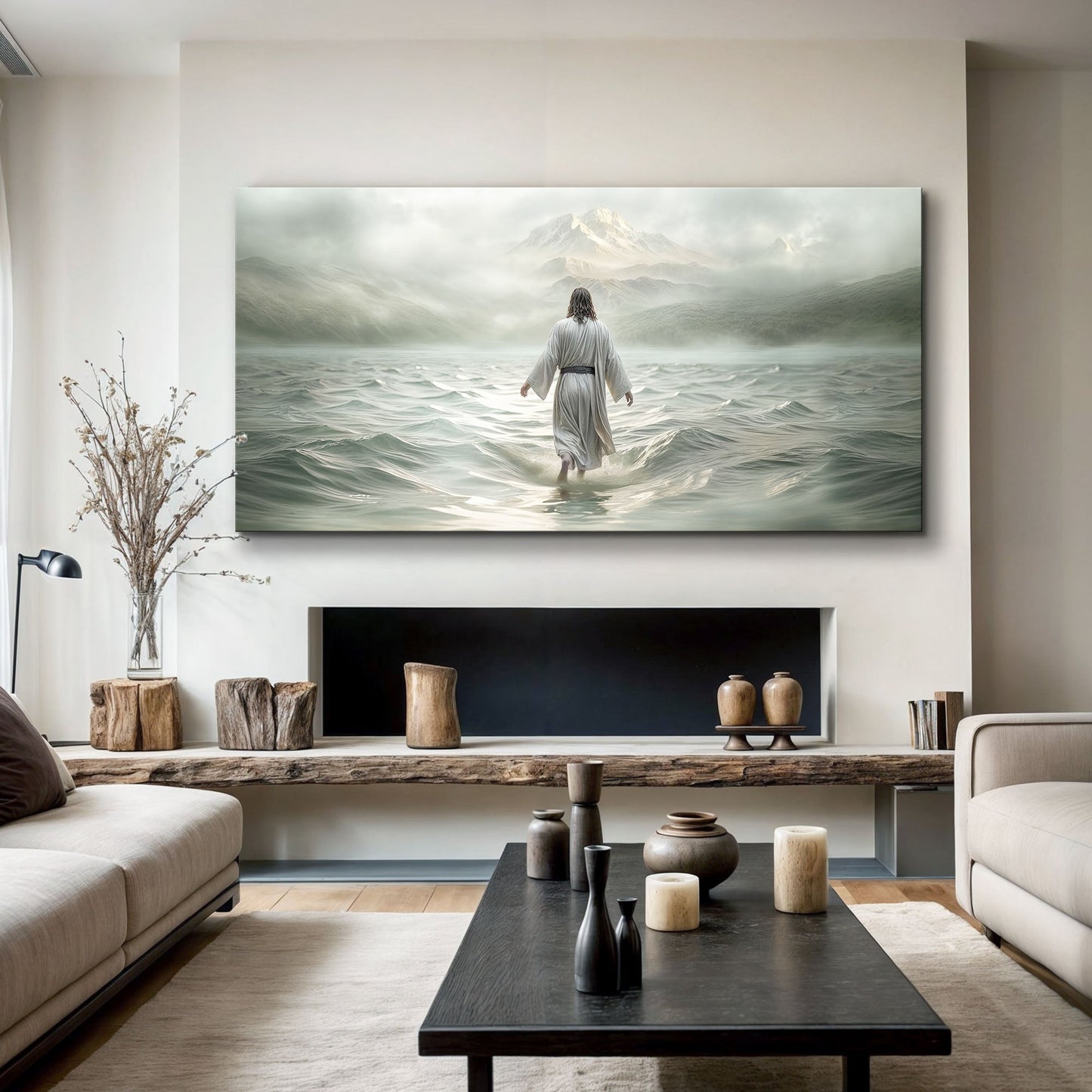 Walking on Water Faith Canvas Wall Art V