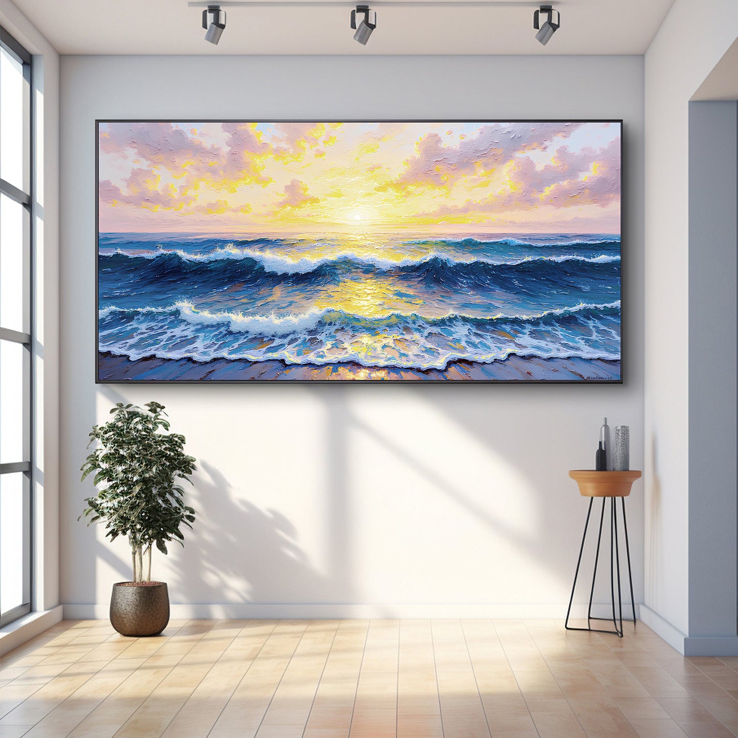 Golden Horizon Canvas Wall Art - Landscape Print