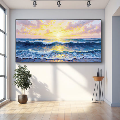 Golden Horizon Canvas Wall Art - Landscape Print