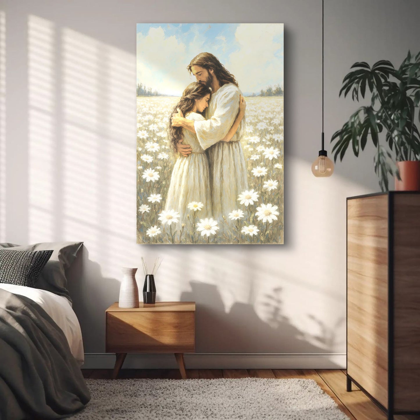 Divine Embrace of Grace Faith Canvas Wall Art