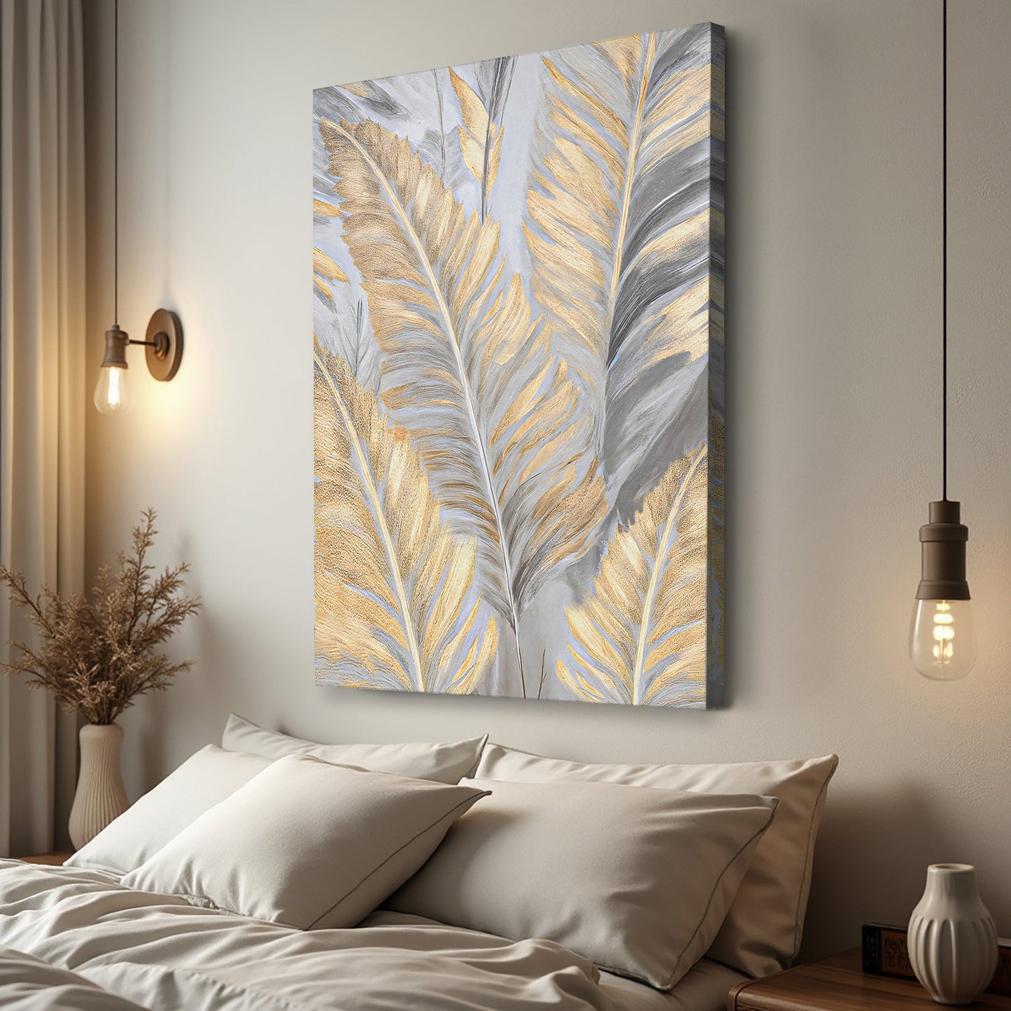 Luxury Gold and Silver Leaf Canvas Wall Art