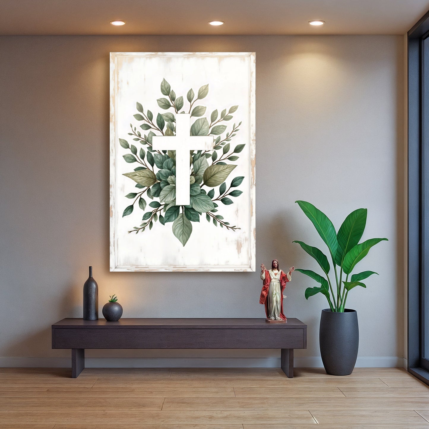 Minimalist Cross Faith Canvas Wall Art