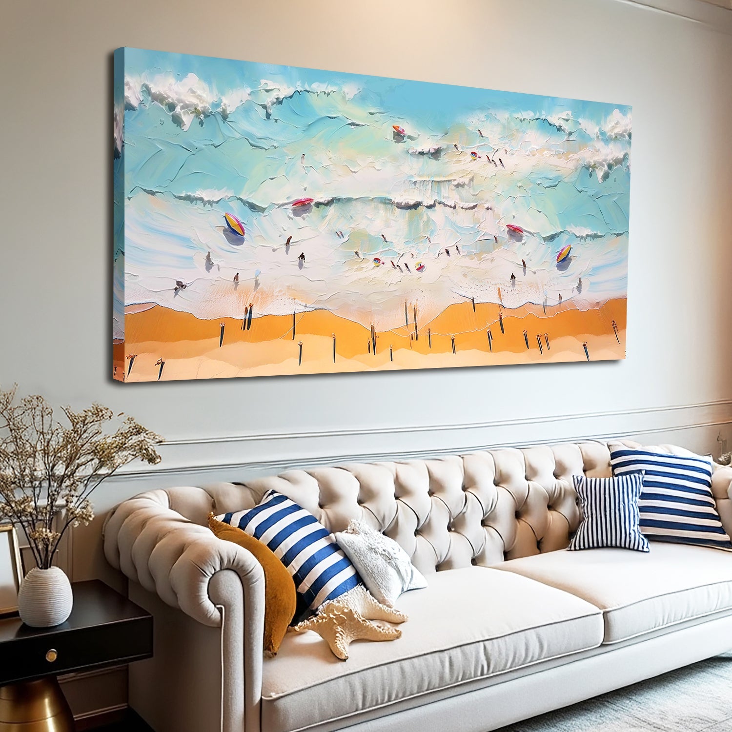Beach Days coastal canvas wall art