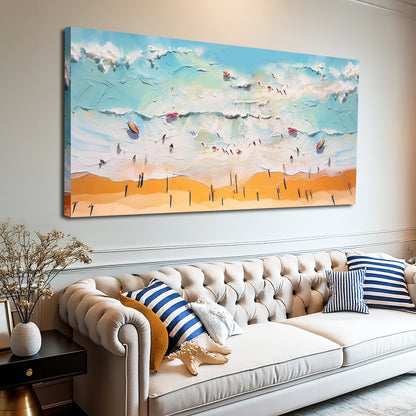 Beach Days coastal canvas wall art