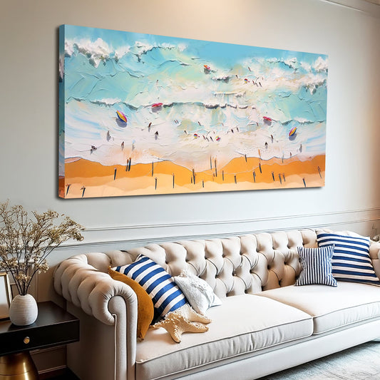 Beach Days coastal canvas wall art