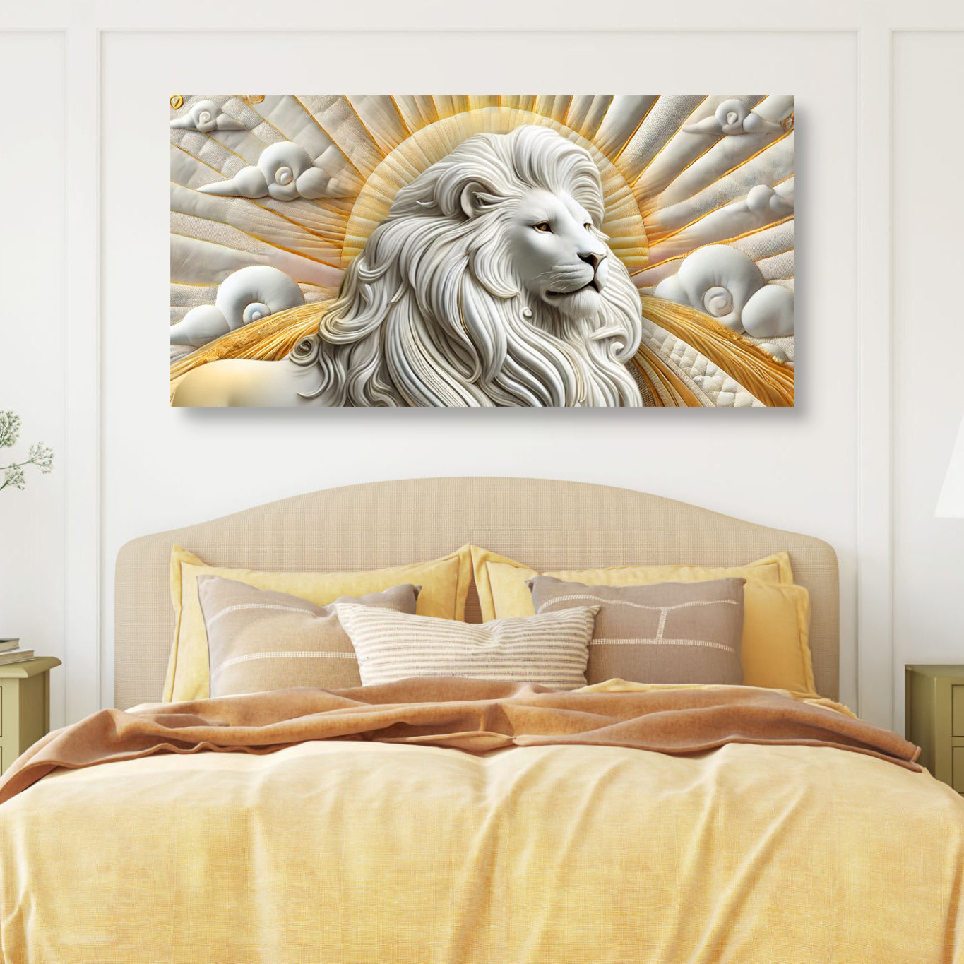 3D Majestic Lion Canvas Wall Art III
