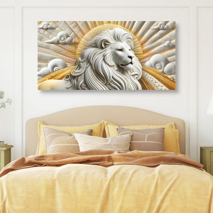 3D Majestic Lion Canvas Wall Art III