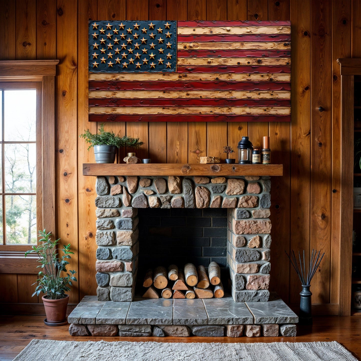 Old Glory American Flag Canvas Wall Art