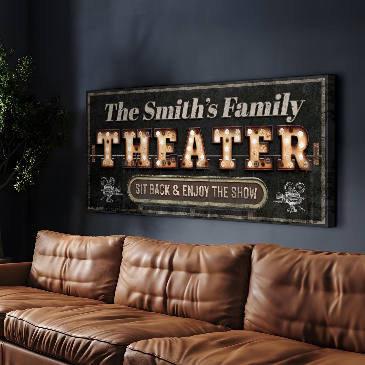 Theater Room Canvas Wall Art Sign VIII
