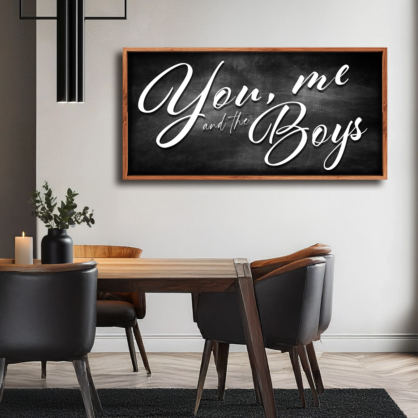 You Me and the Boys Farmhouse Family Canvas Wall Art