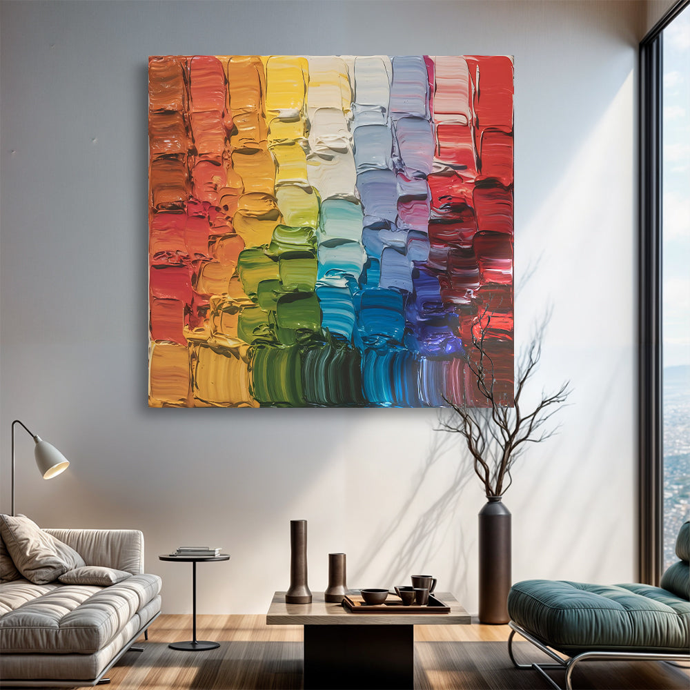 Chroma Flow abstract canvas wall art with vibrant flowing colors, modern decor