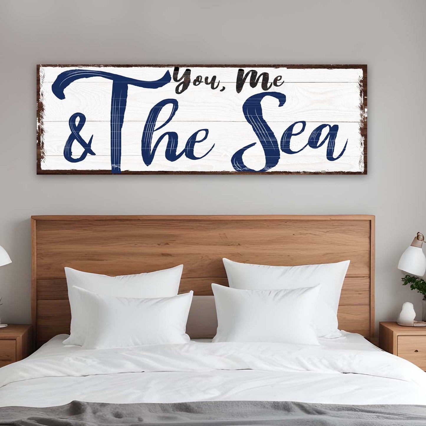 You Me and the Sea Beach Home Canvas Wall Art