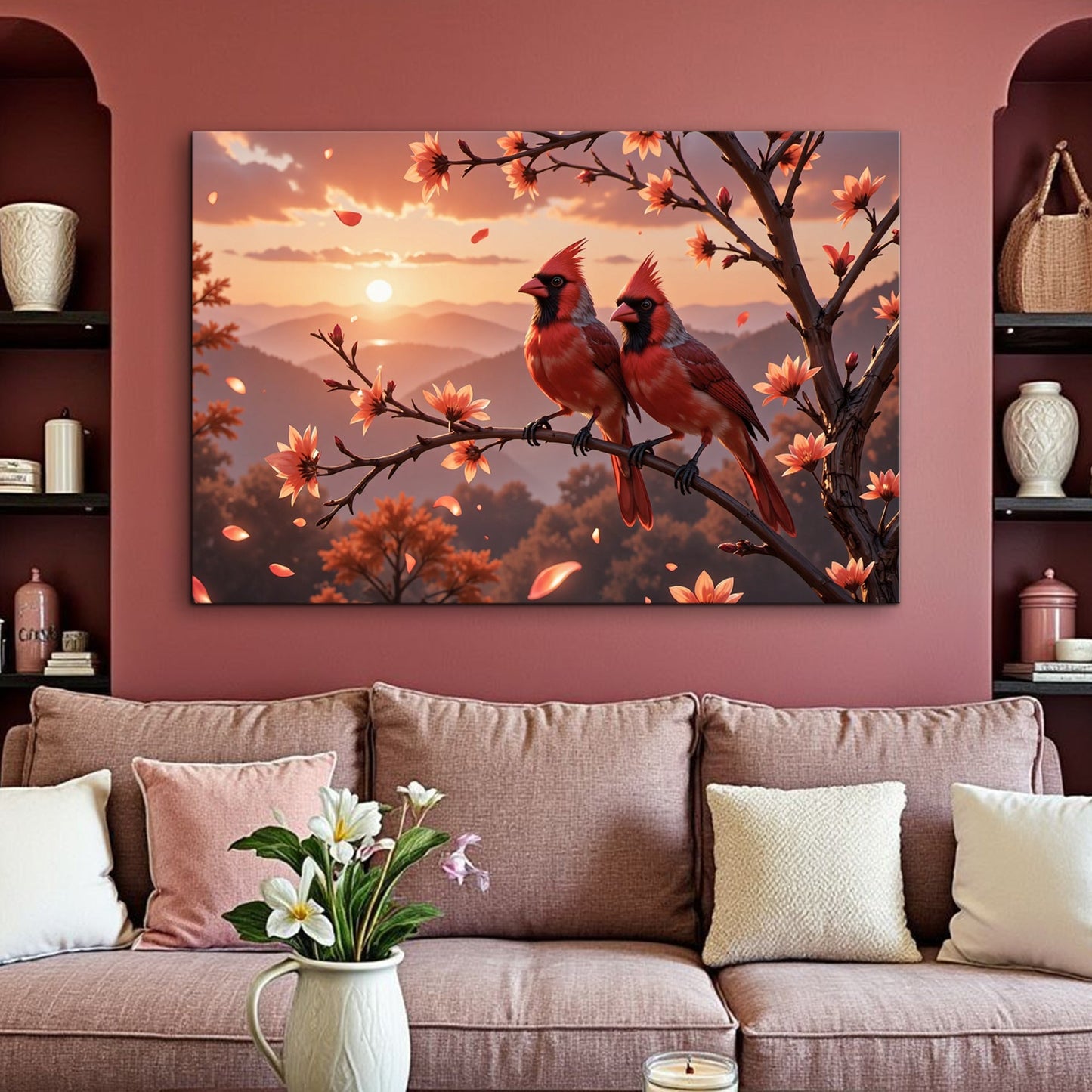 3D Cardinals Canvas Wall Art III