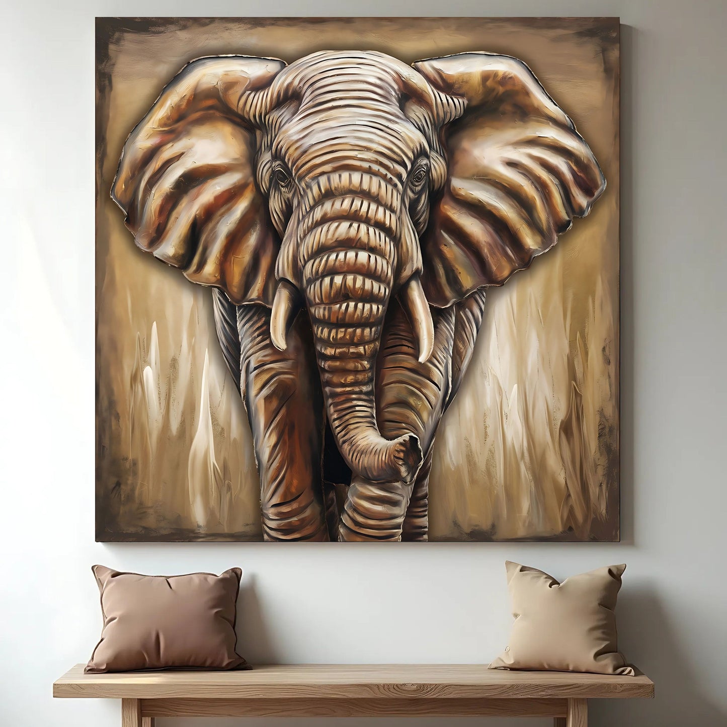 3D elephant canvas wall art design