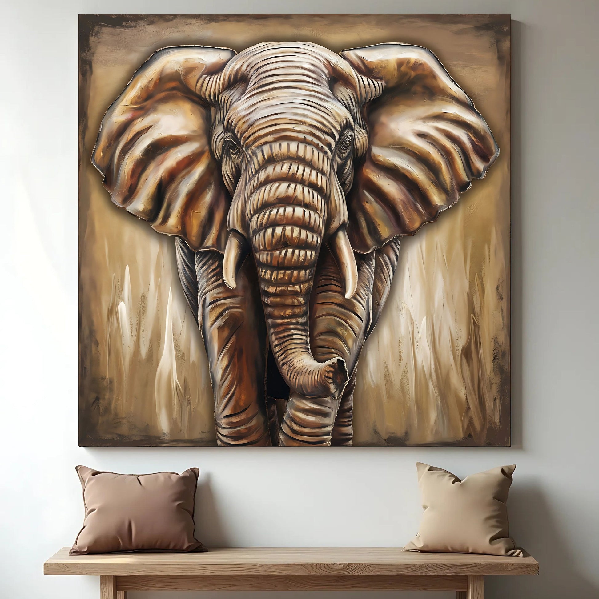 3D elephant canvas wall art design