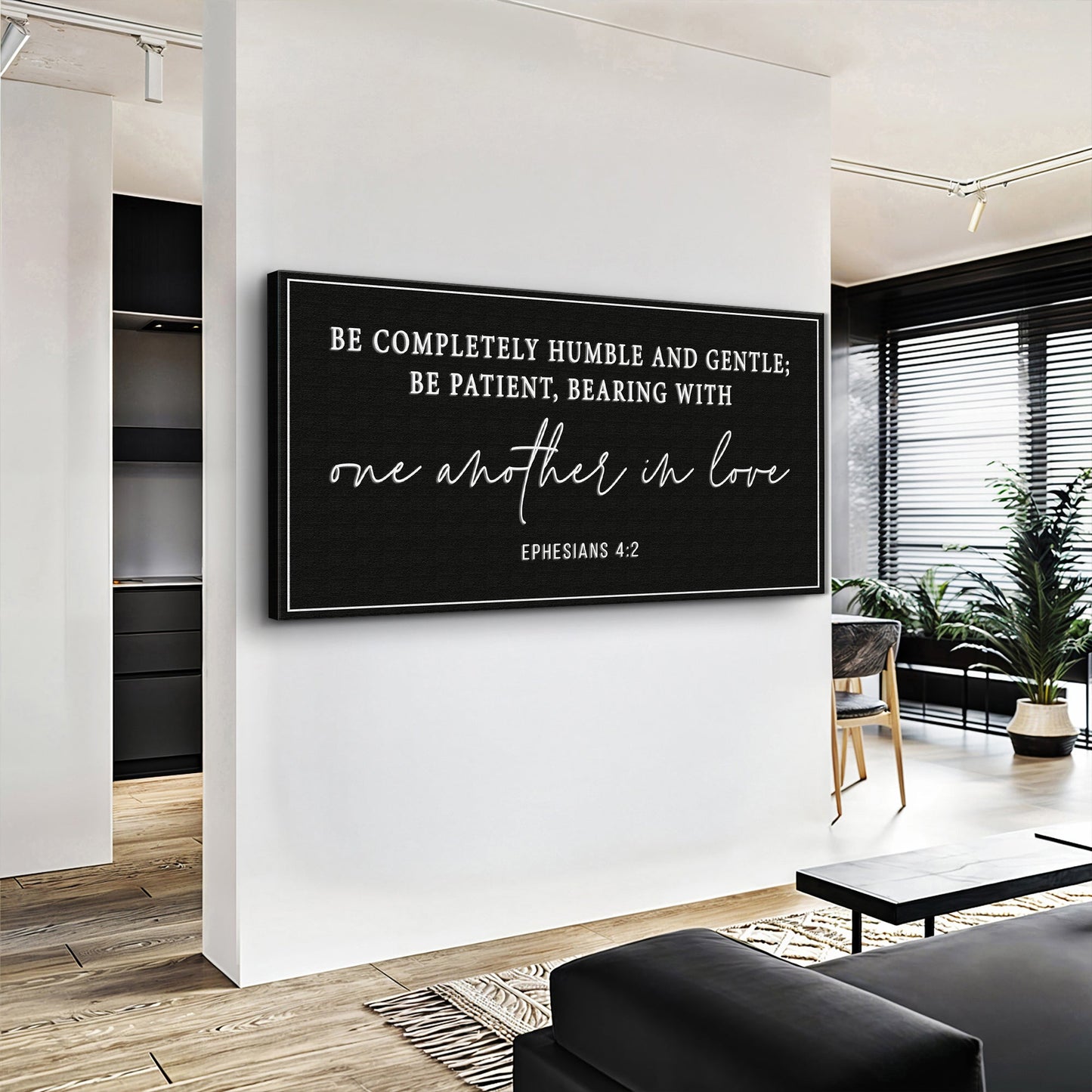 Be Completely Humble and Gentle Ephesians 4:2 Canvas Sign