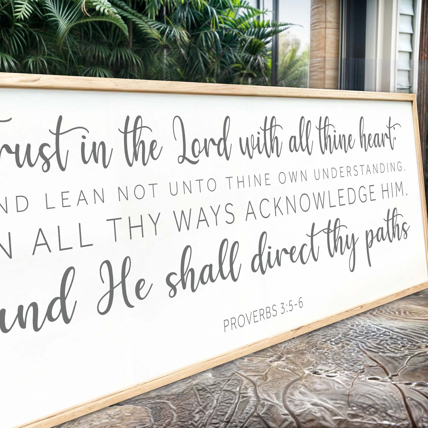 Proverbs 3:5-6 Faith Scripture Canvas Wall Art