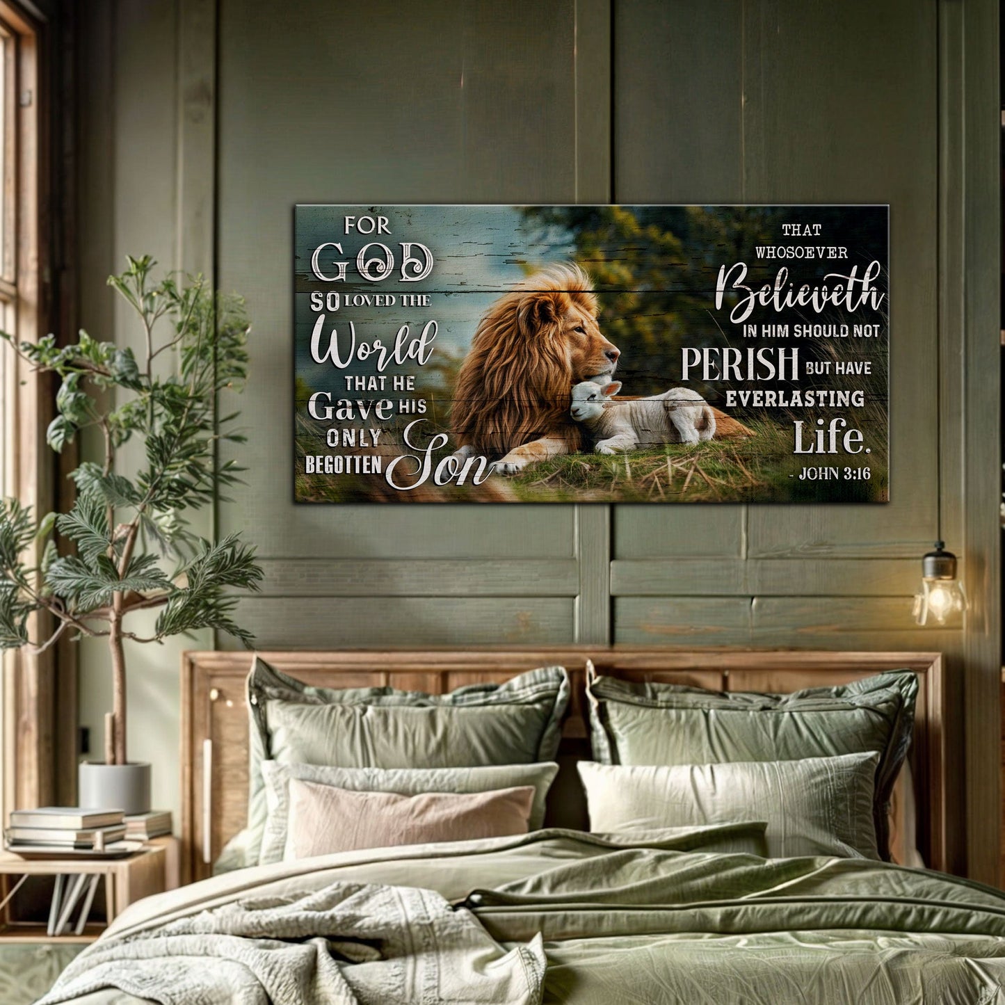 John 3:16 For God So Loved the World Canvas Sign