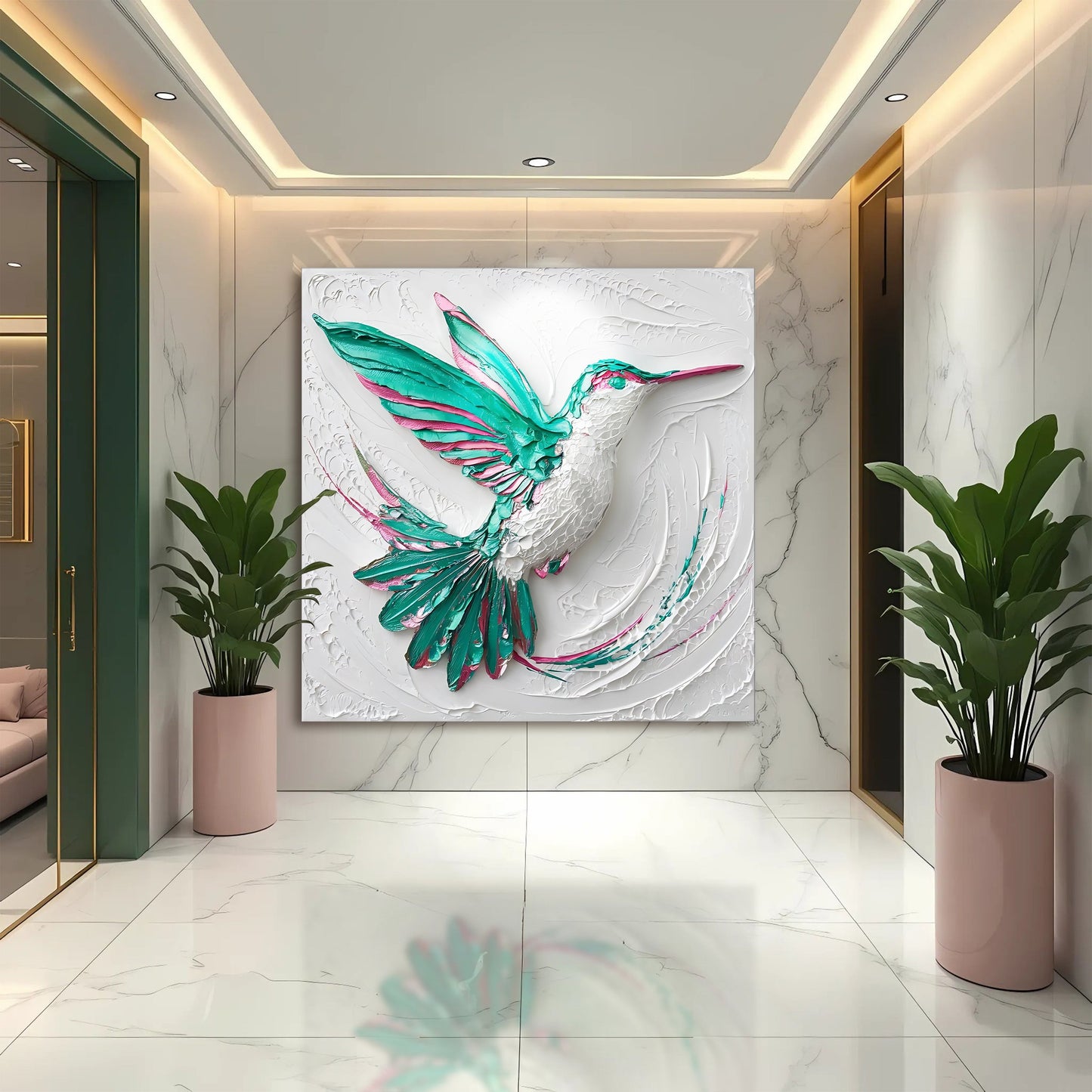 3D Hummingbird Canvas Wall Art