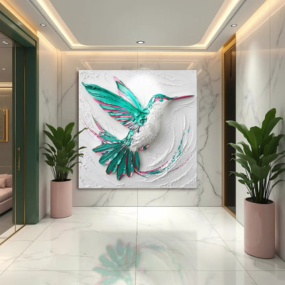 3D Hummingbird Canvas Wall Art