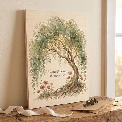 Personalized Willow Anniversary Wood Print