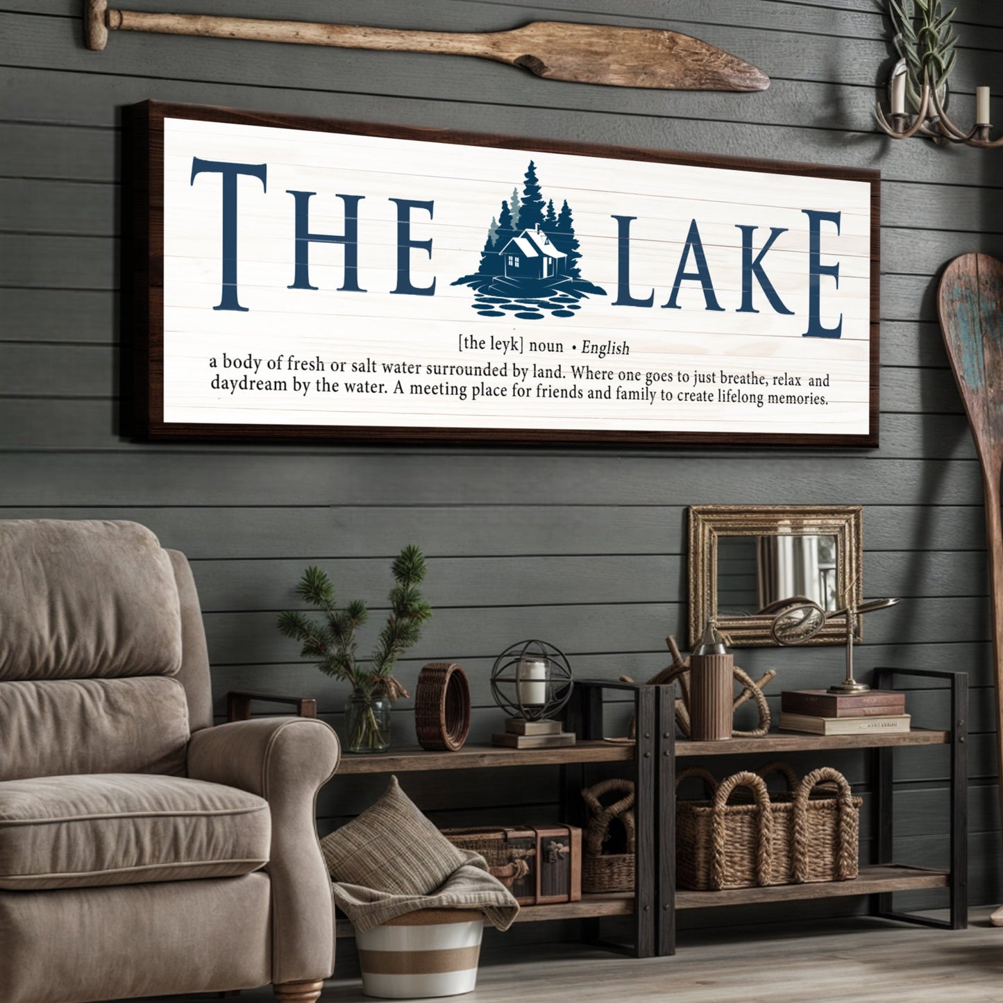 Definition of Lake Canvas Wall Art Sign