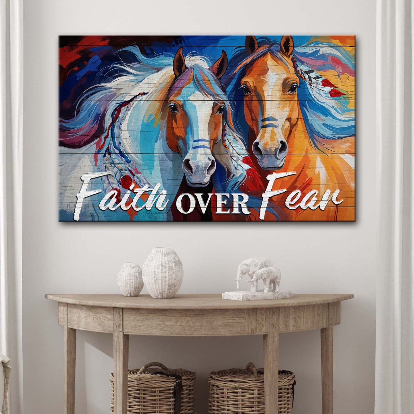 Faith Over Fear Canvas Wall Art Sign IV
