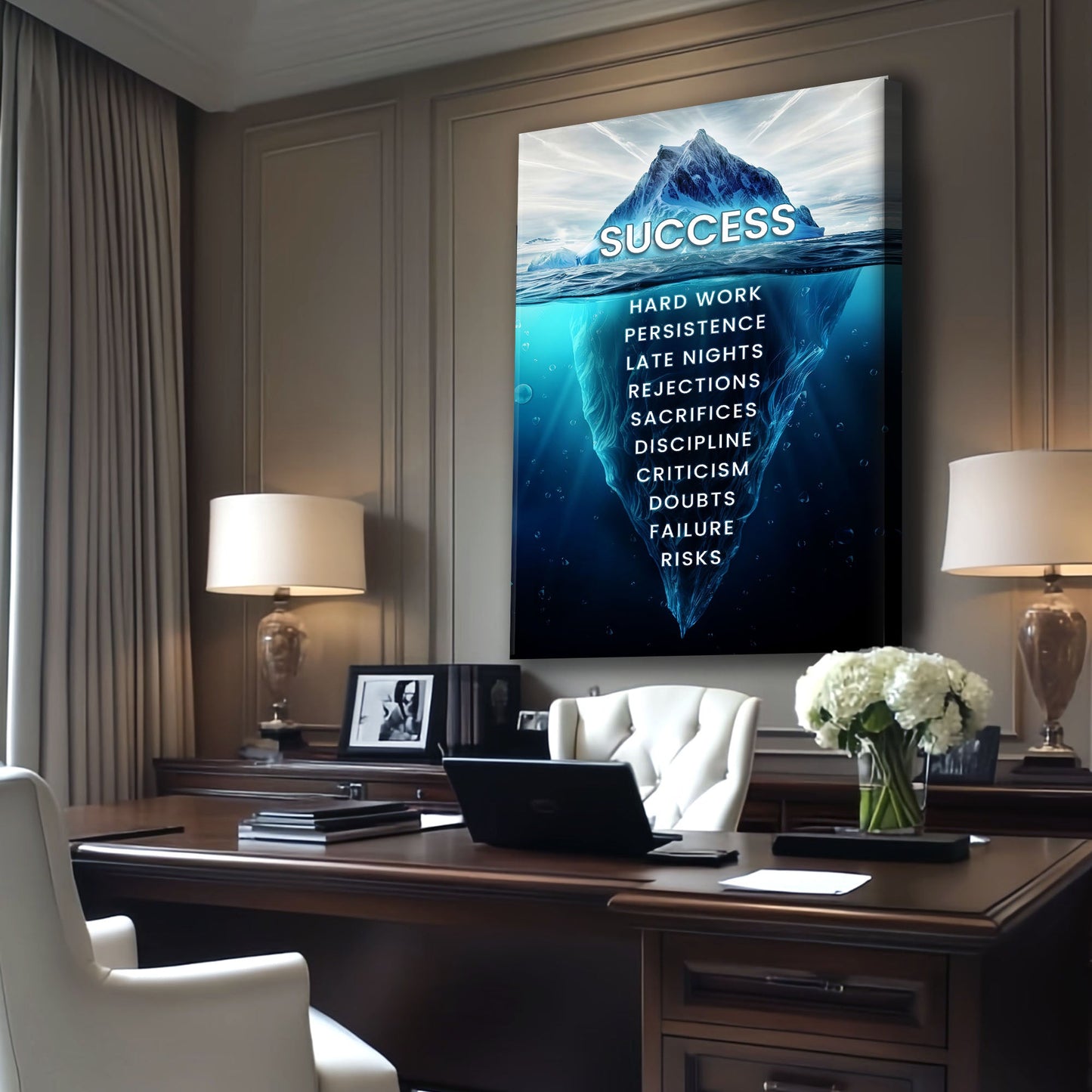 Success Motivational Canvas Wall Art Sign