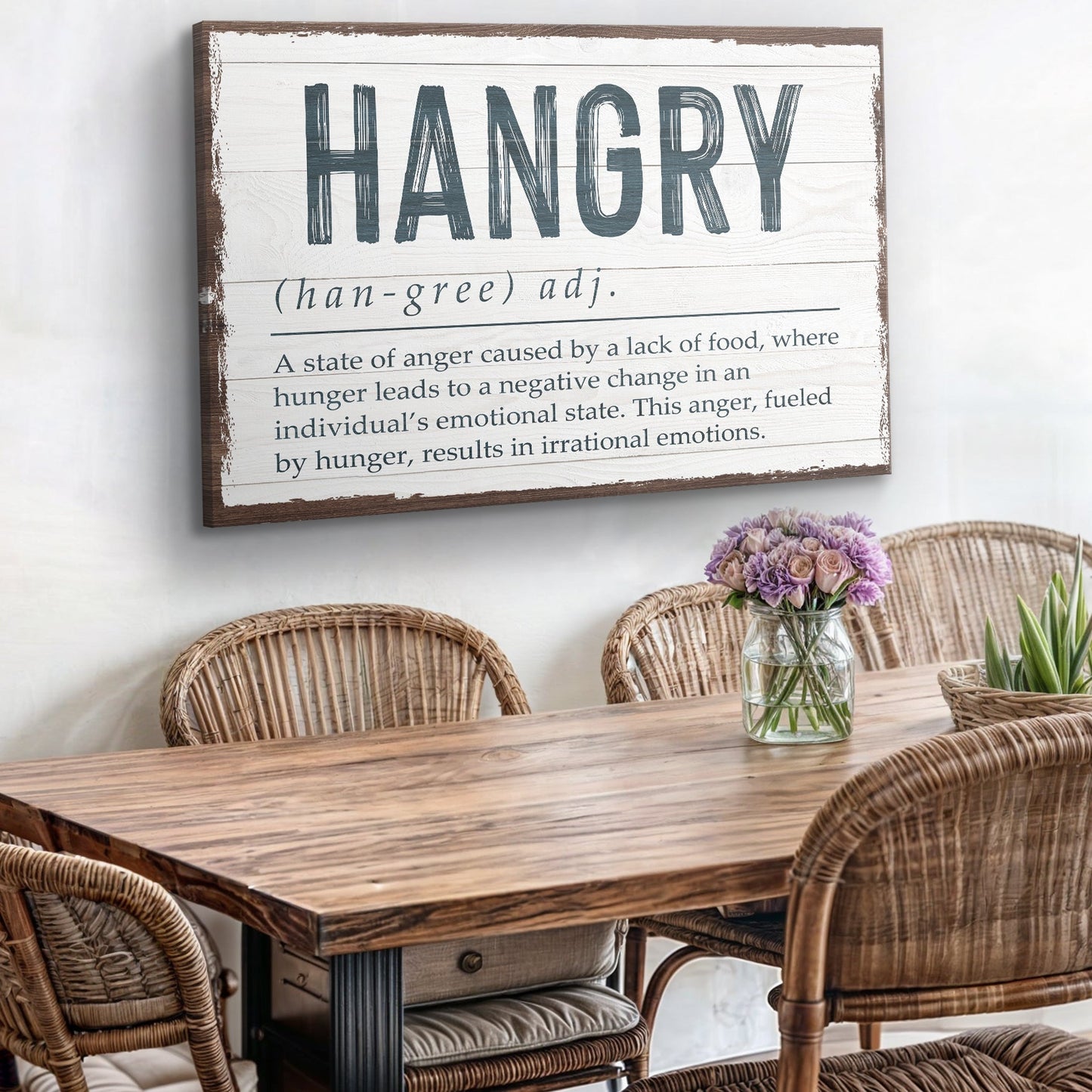 Hangry Kitchen Sign Canvas Wall Art