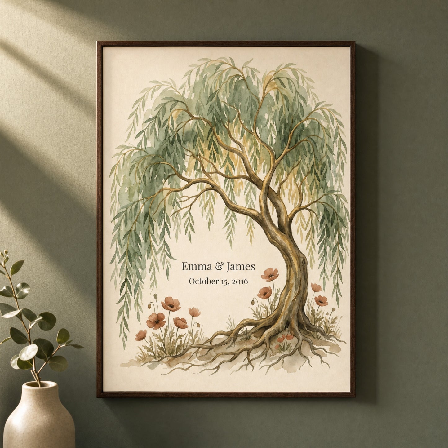 Personalized Willow Tree 9th Anniversary Wall Art
