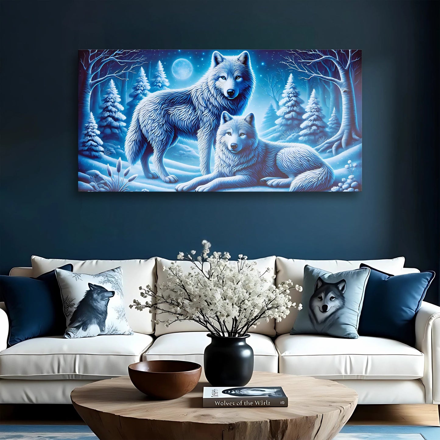 3D Wolves Canvas Wall Decor