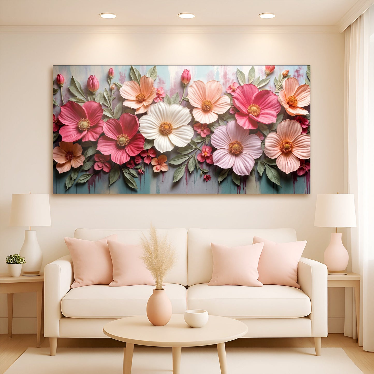 Colorful Realistic Floral Canvas Wall Art